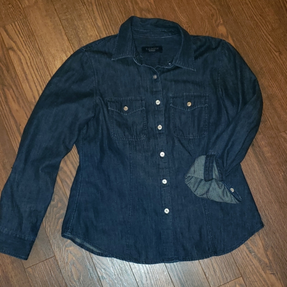 Talbots denim blouse